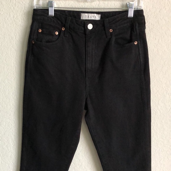 Trave Lawson Slim Full Length Pant Jeans Paint It Black Size 28 - Picture 3 of 15